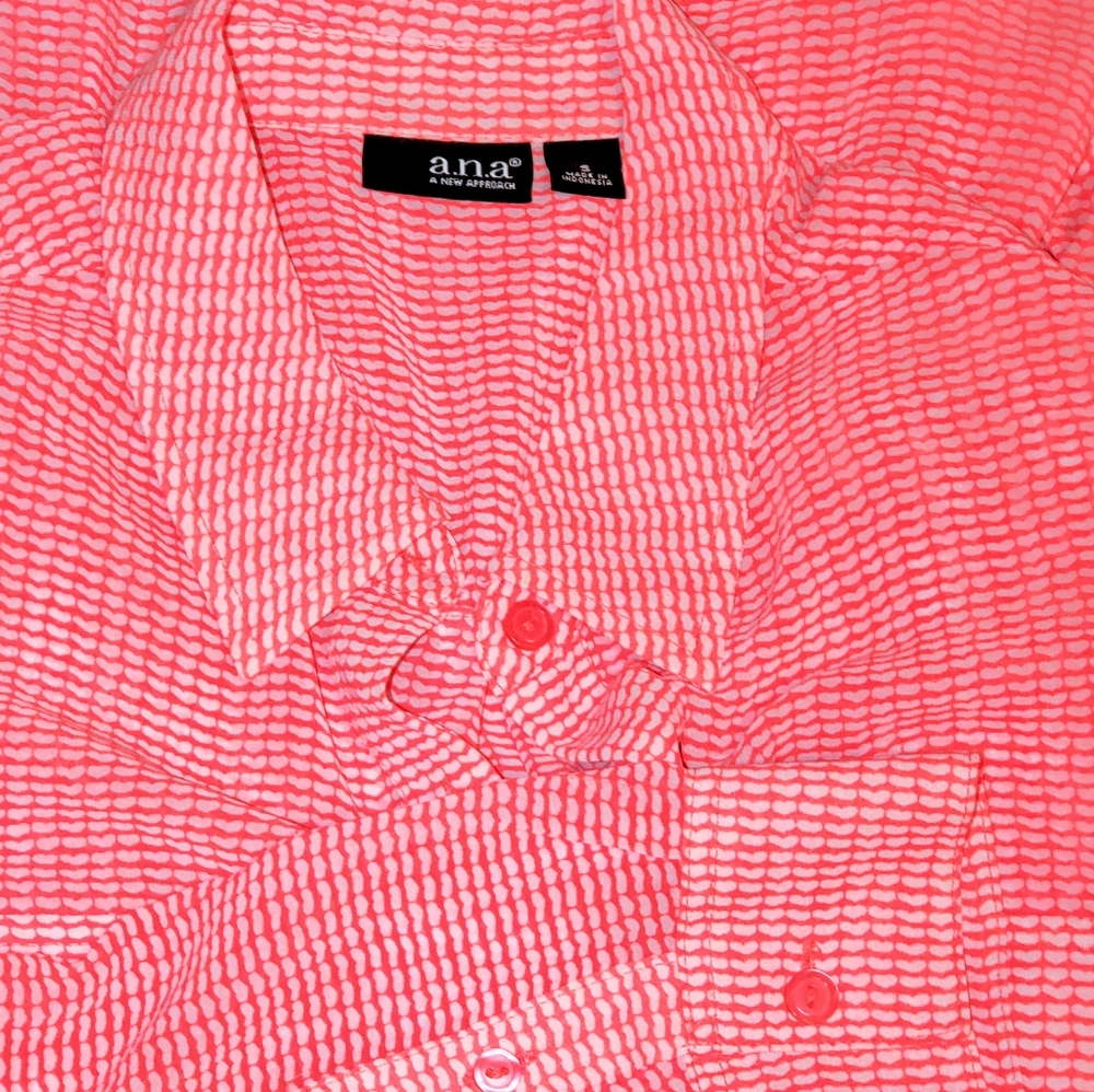 a.n.a sheer, bright pink print top